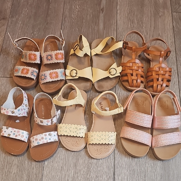 Other - 7 Pairs Kids Summer Sandals - Yellow, Tan, Pink Styles. Reef Waterproof Sandals